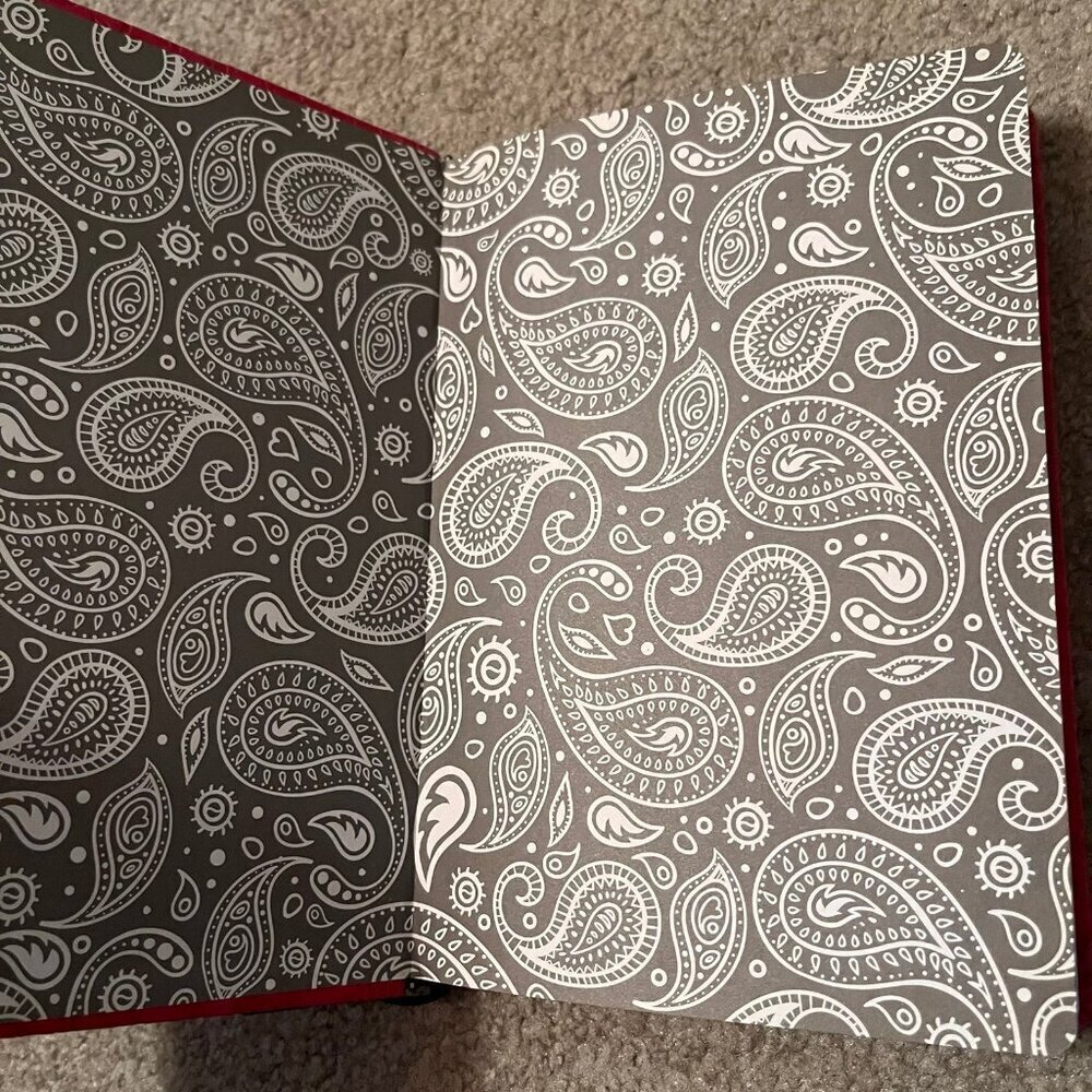 Pink/Red Paisley Faux-Leather Hardcover Lined Journal w/ Ribbon Bookmark - Picture 5 of 8